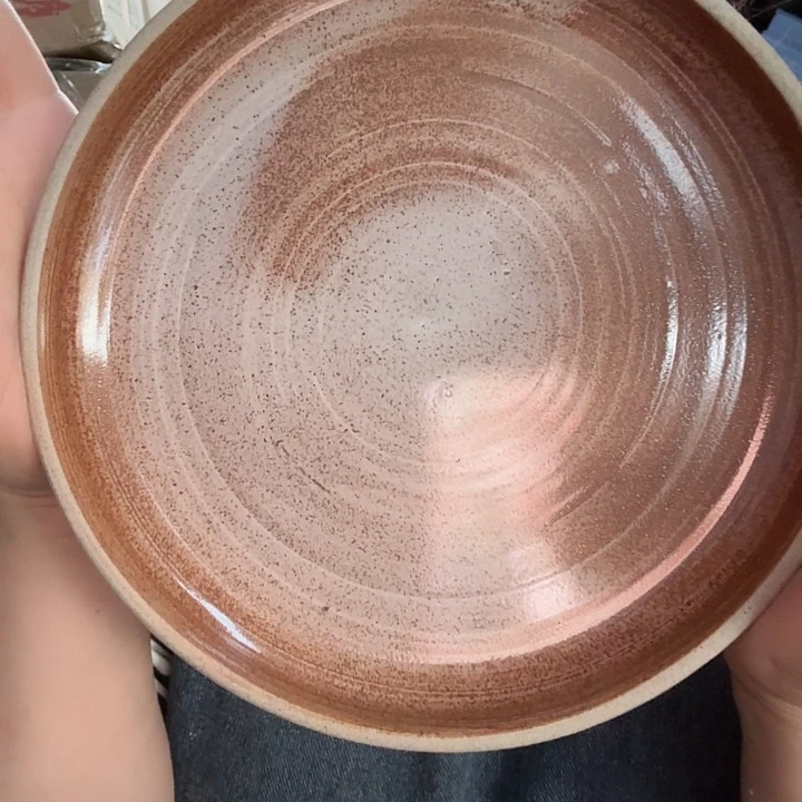 外贸尾单高温陶瓷微瑕八寸棕色棒棒糖