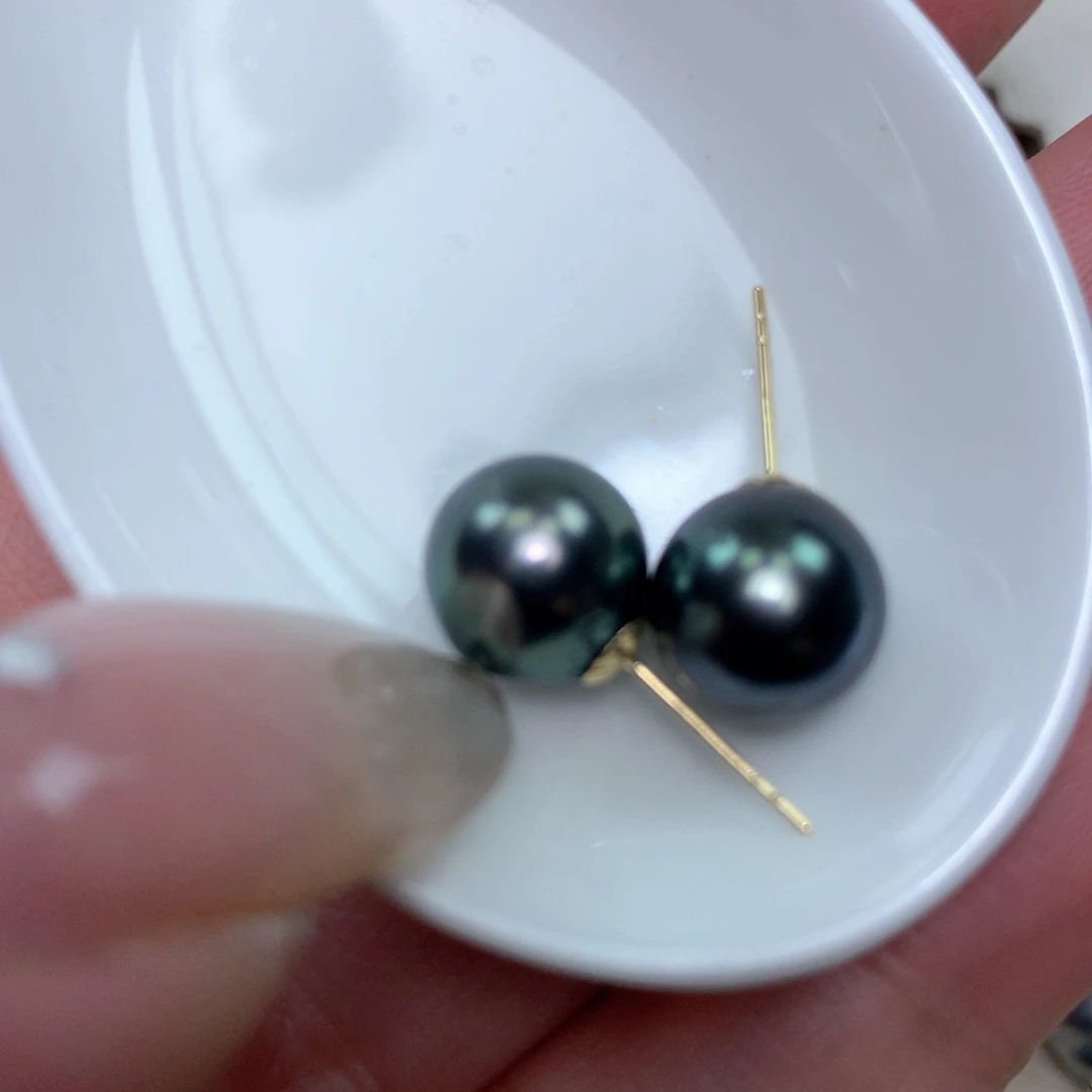 18K金镶嵌耳饰海水珍珠