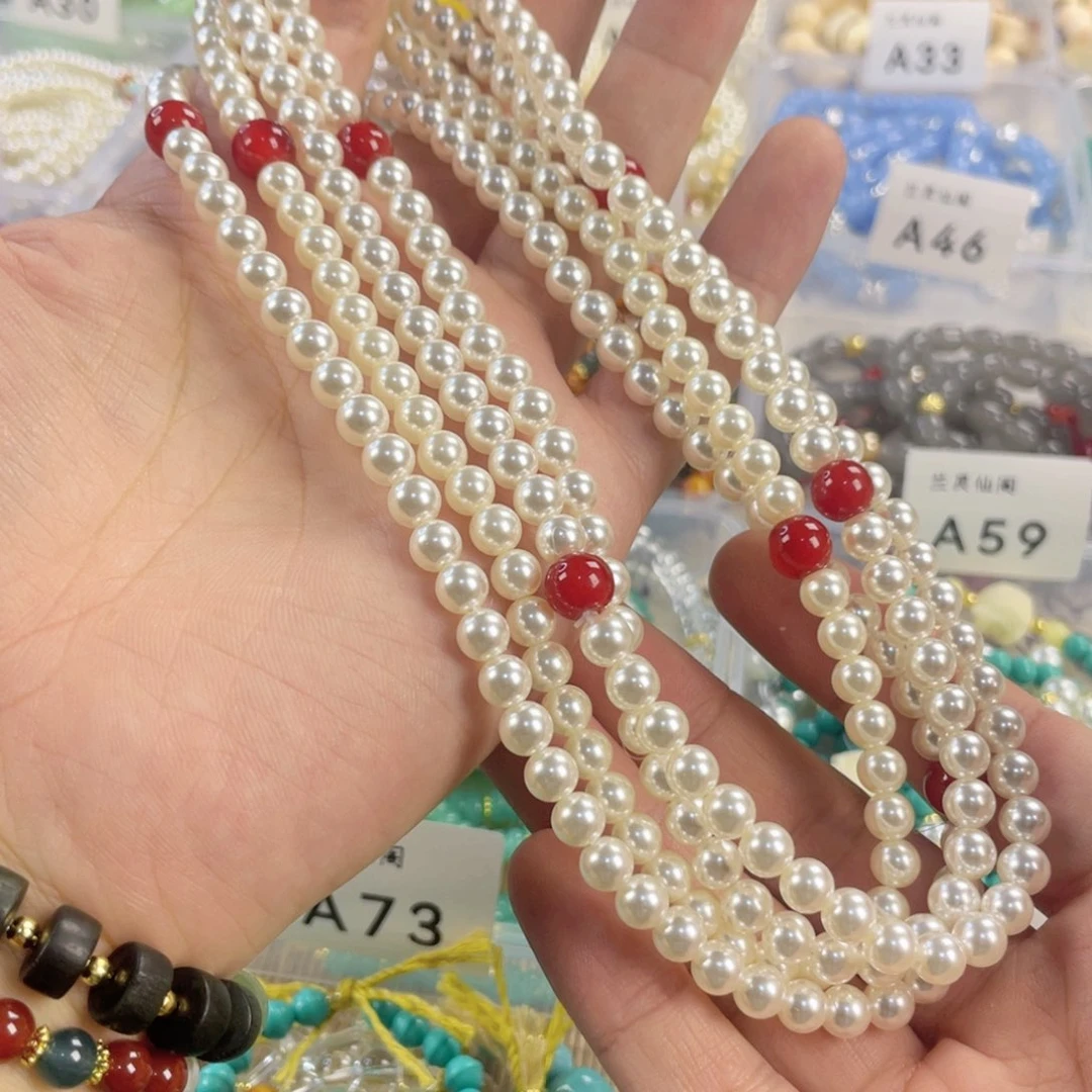 檀香紫檀（小叶紫檀）手串银S925镀金镶嵌