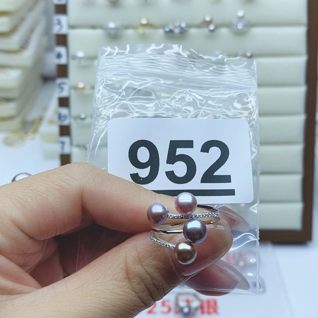 淡水珍珠戒指银S925镶嵌生****952