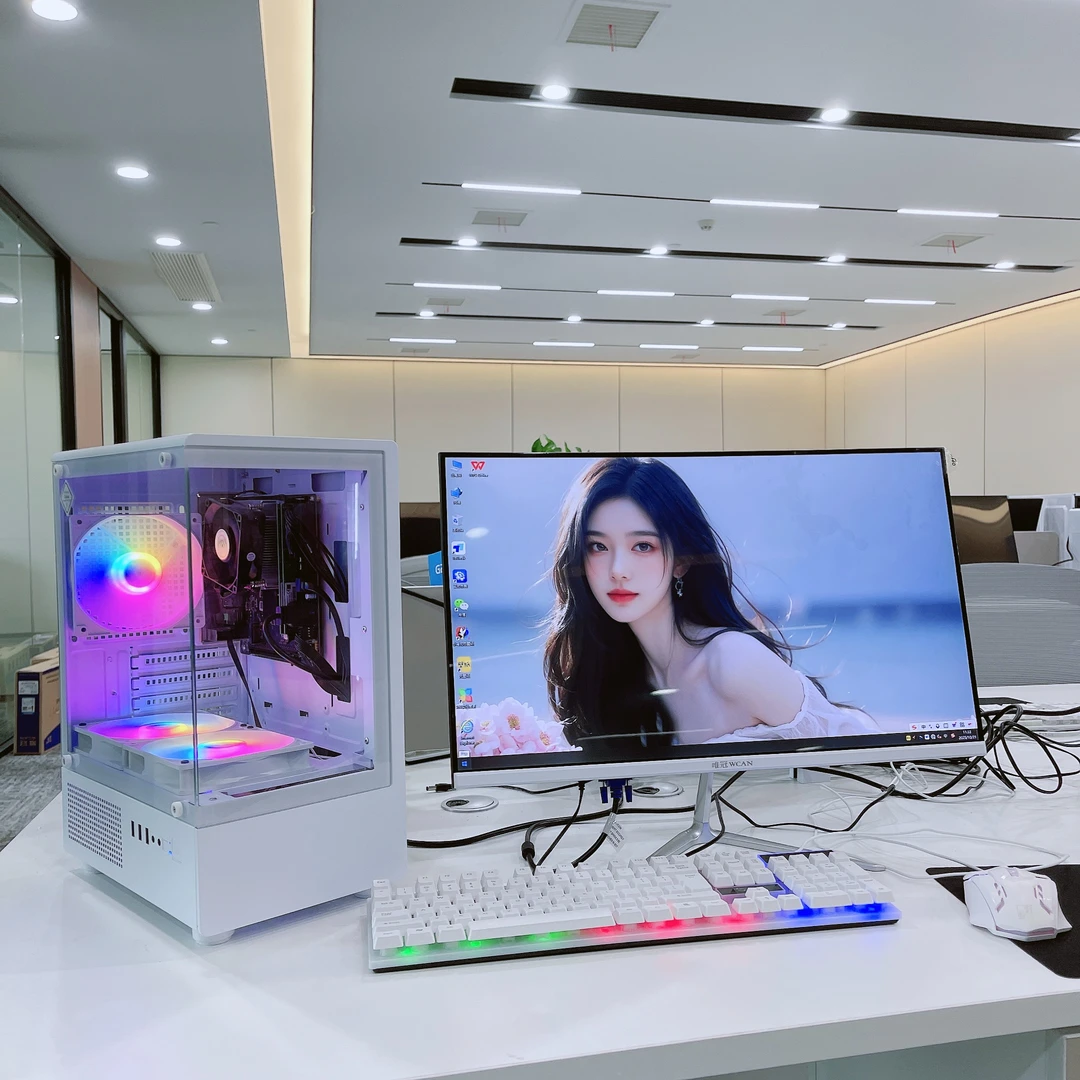 99新  公司处理电脑经典发光主机台式电脑海景房mini白色X1