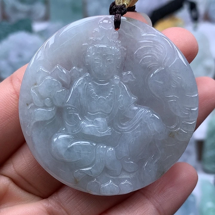 翡翠未镶嵌颈饰普贤菩萨福利洒黄翡福利