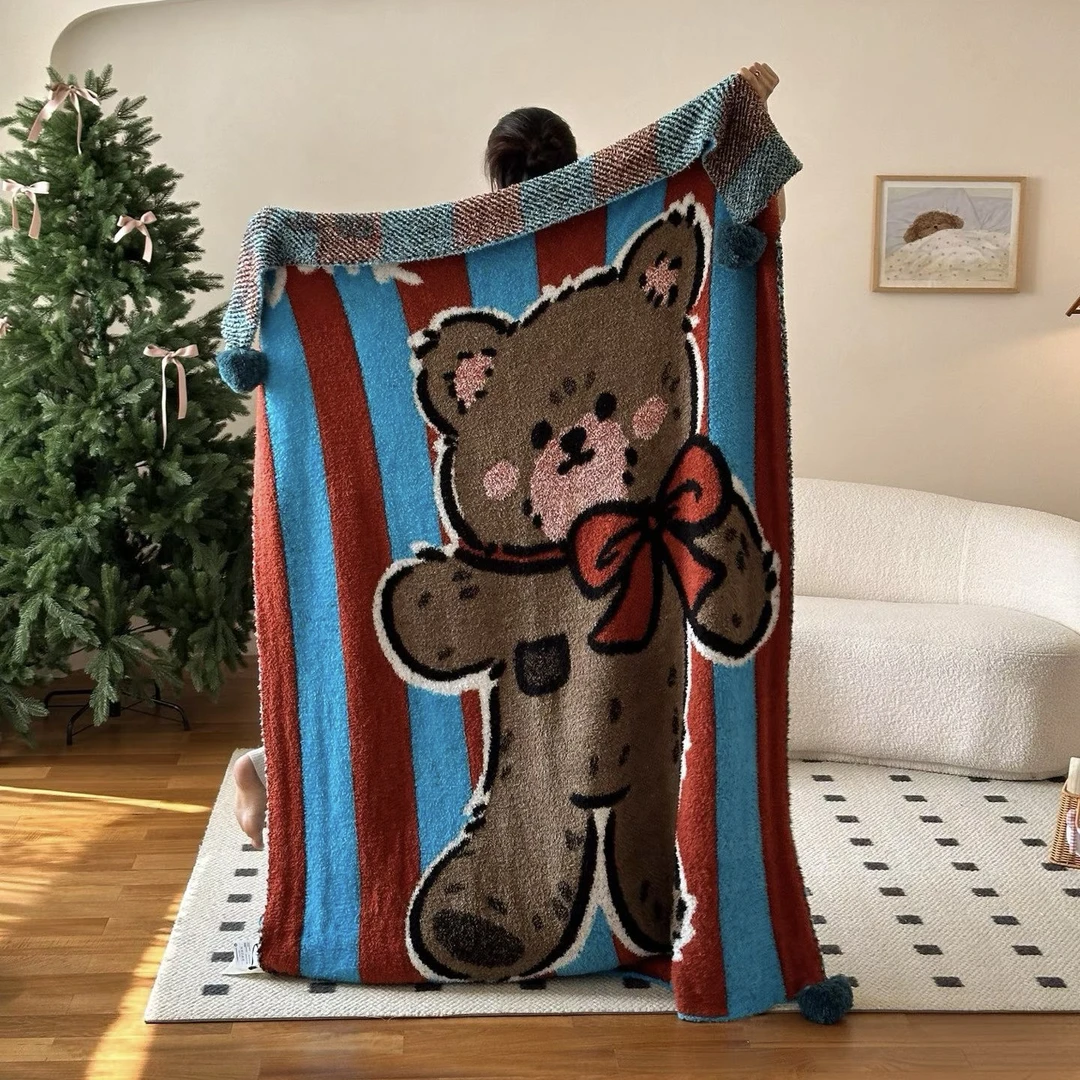 原创设计师款A类母婴级半边绒毛毯毯办公室午睡毯