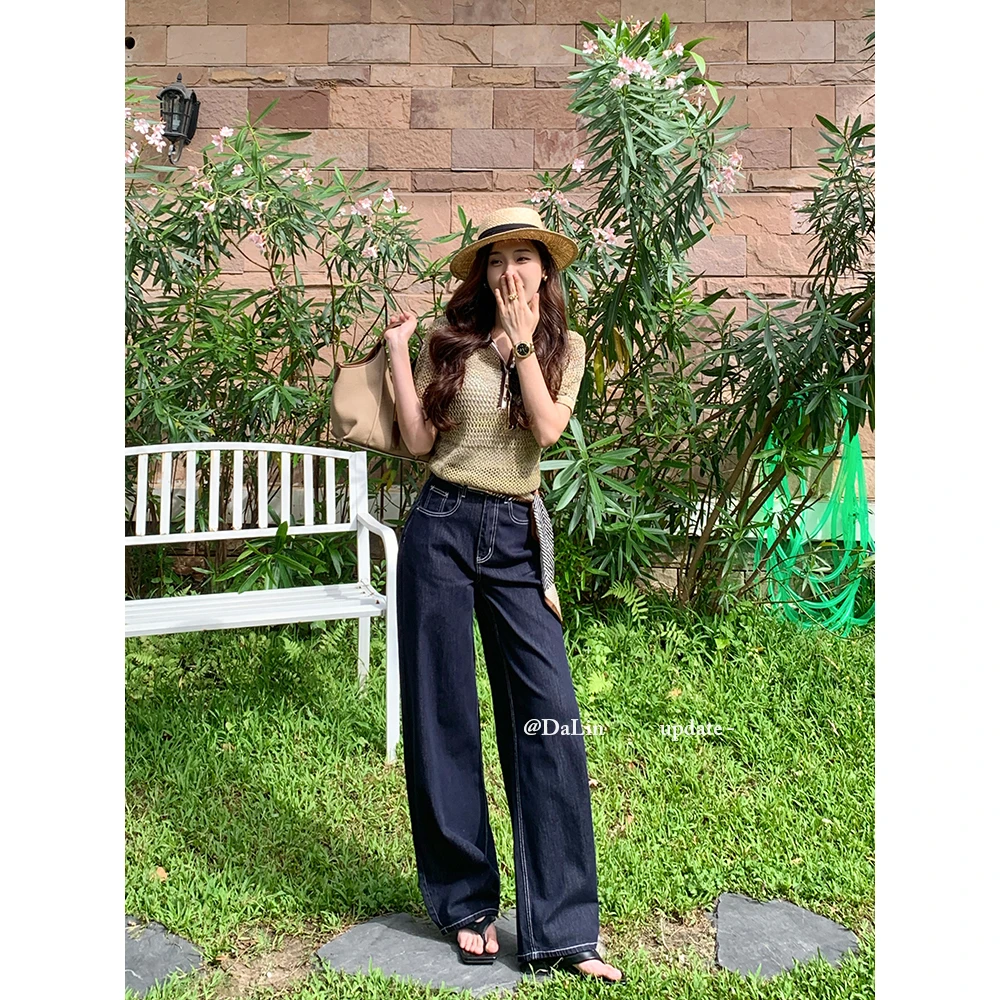 DUOXINIU/多喜牛/DaLin夏季新款弯刀裤牛仔裤时尚显瘦通勤垂坠感