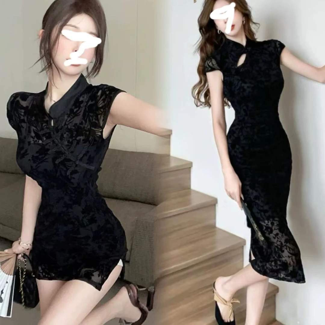 【彤彤家】3557#3556#新中式国风改良旗袍裙（可选长短）Y/059