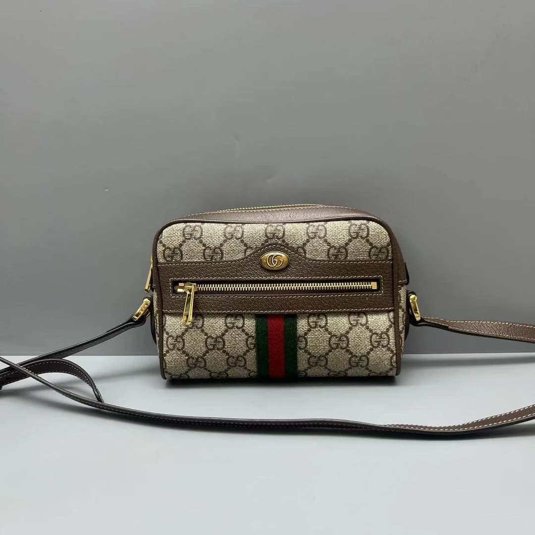 95新 GUCCI/古驰 老花Ophidia系列相机包 尺寸18*13 SV14292
