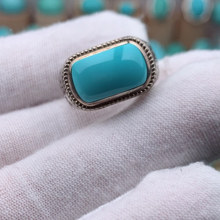 绿松石银S925镶嵌挂件