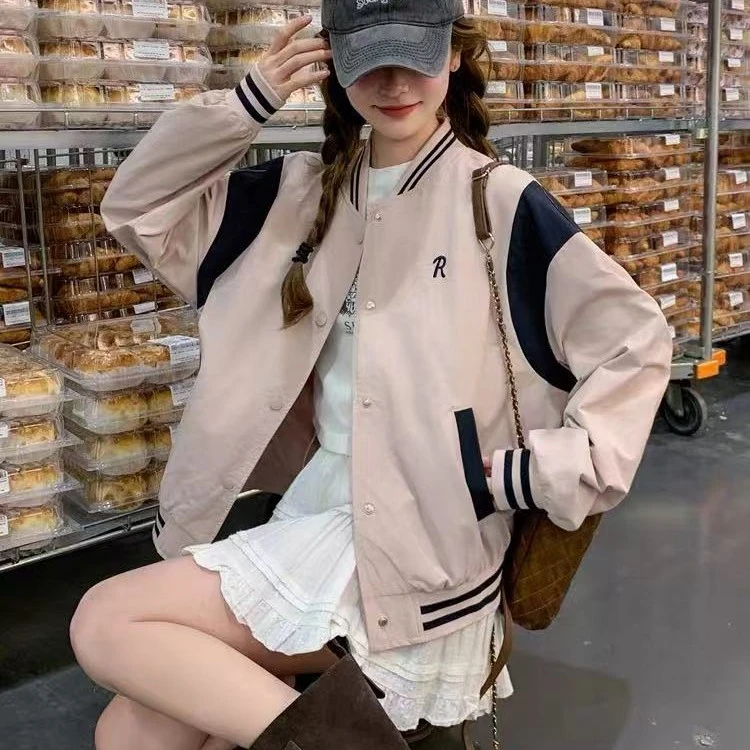 美式复古工装棒球服外套货号806