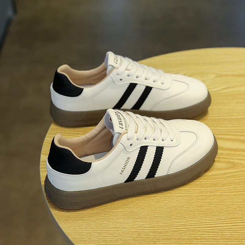 爆款德训鞋透气平底小白女鞋2025春季新款百搭女款休闲运动板鞋子