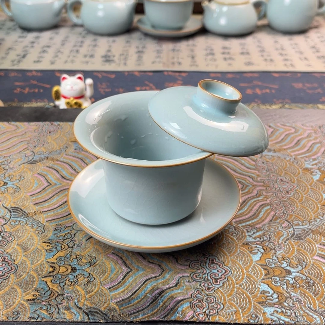 支钉微瑕全手工天青釉170cc