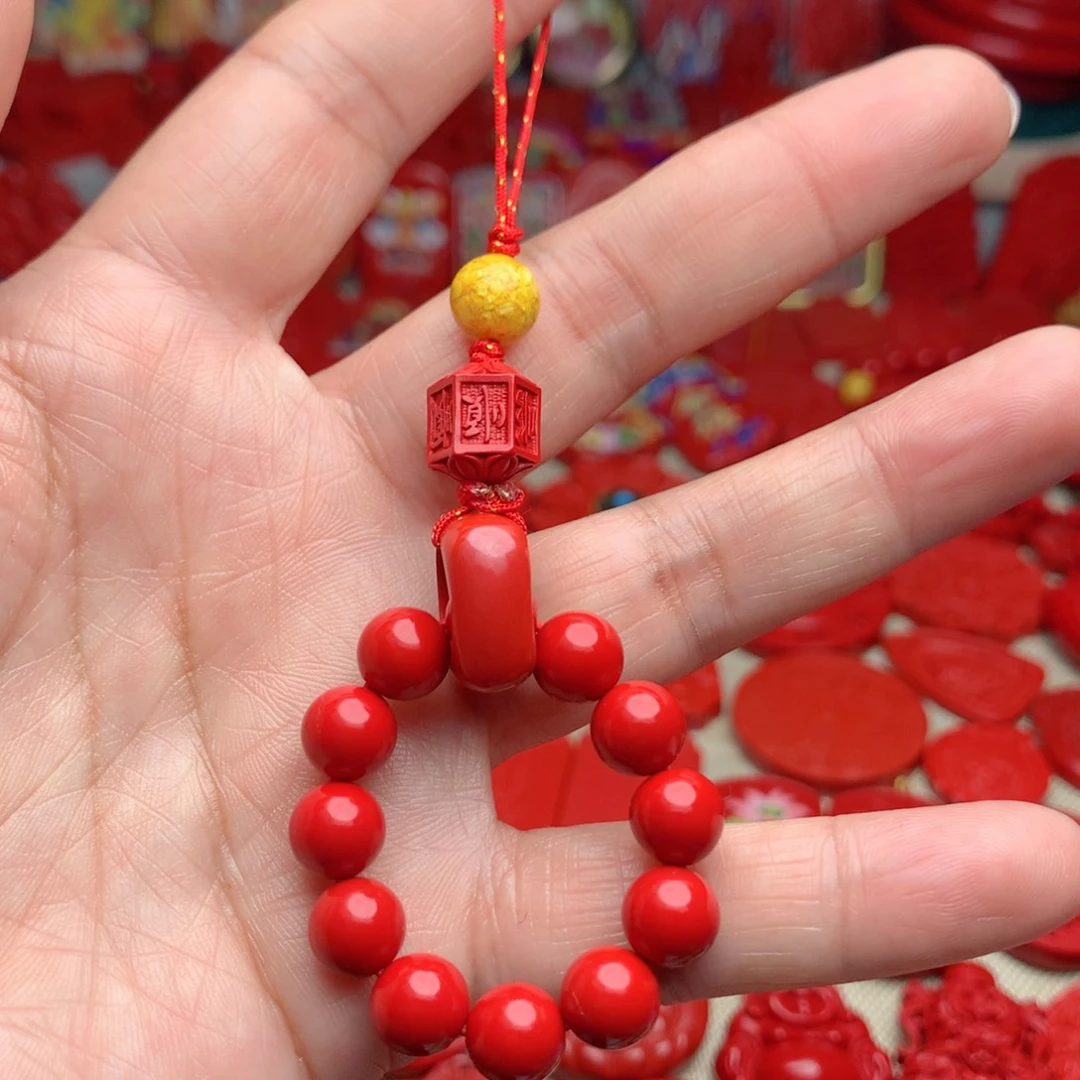 天然辰砂工艺品朱砂手机坠