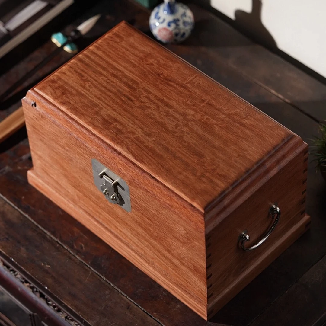 （特大号）缅甸花梨大果紫檀全独板大箱子60*33*33