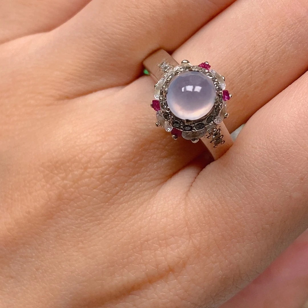 翡翠戒指未镶嵌冰粉