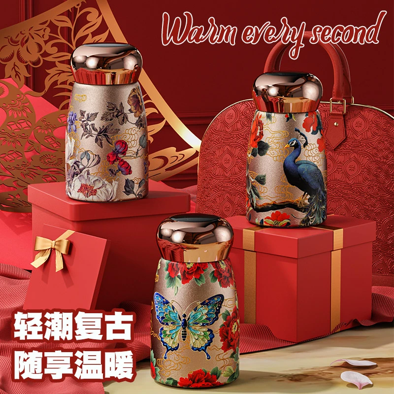 国风保温杯女生小巧便携迷你水杯2025新款高颜值陶瓷内胆口袋杯子