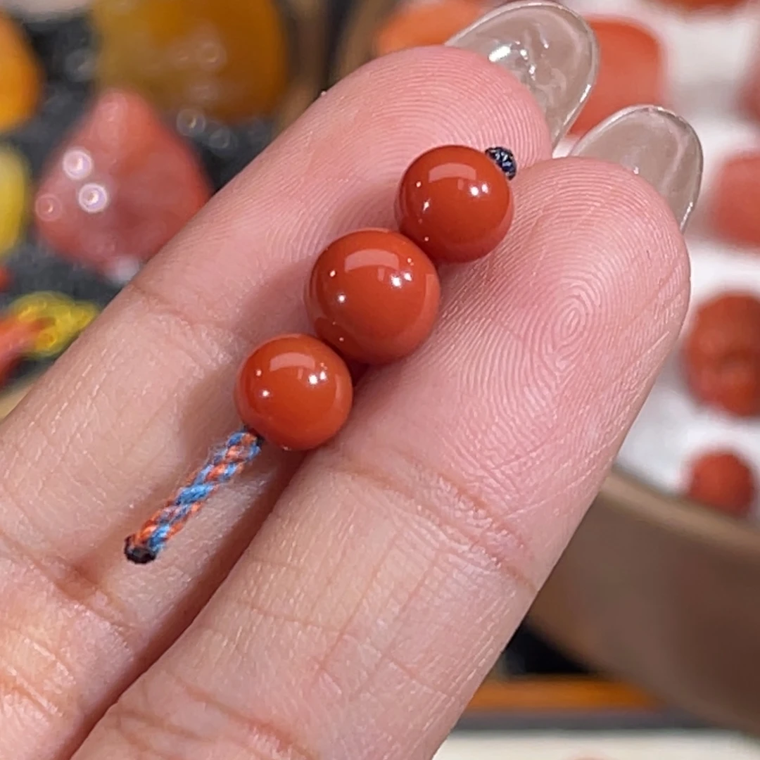 南红玛瑙未镶嵌老南红圆珠套装6—7