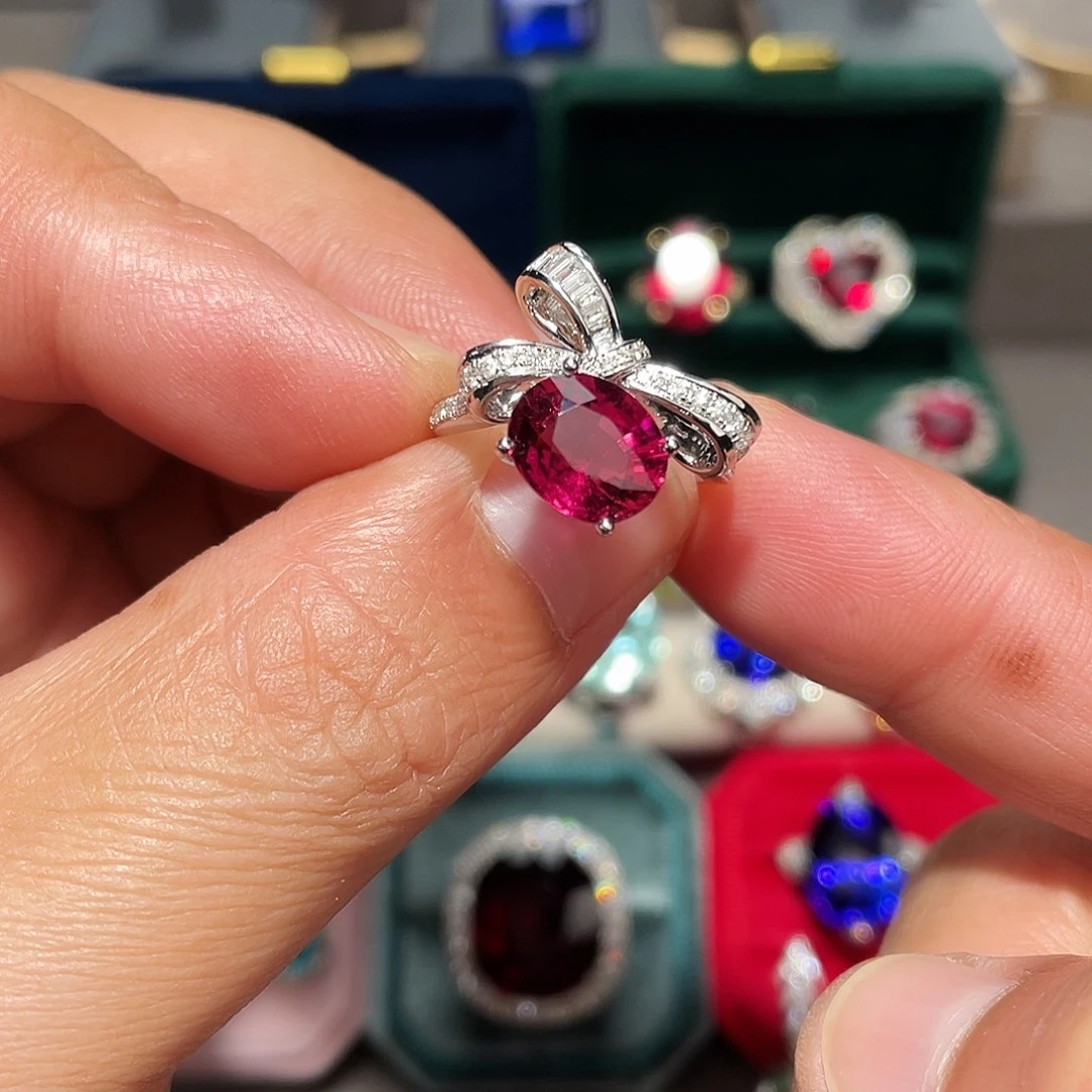 戒指碧玺18K金镶嵌3.92ct