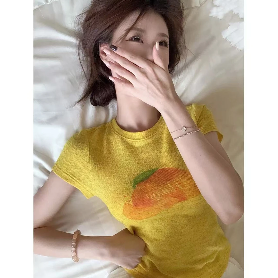 徐秋阳   橙子T  夏季新款百搭时尚休闲显瘦显白短袖13222