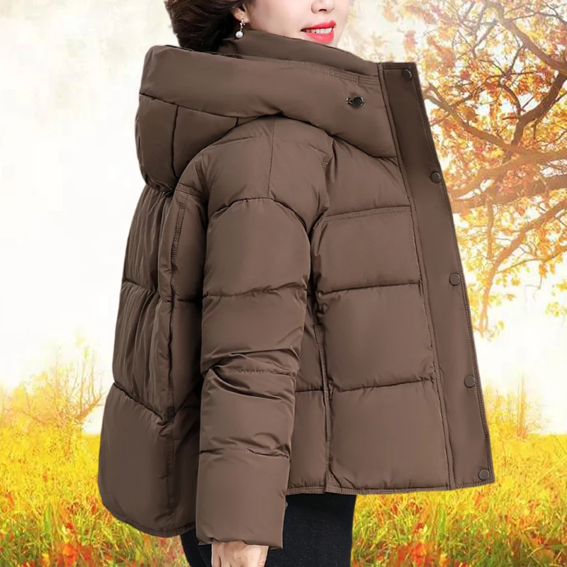 中老年人女款冬季棉服加厚棉袄妈妈秋冬装运动棉衣外套女超好看OL