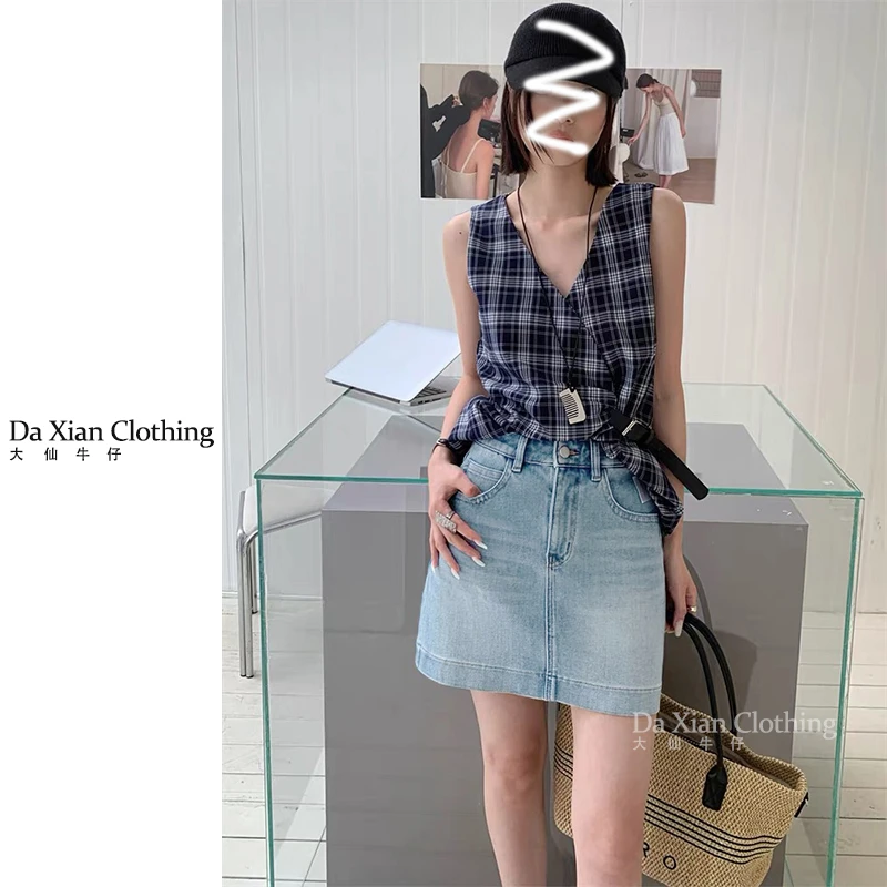 【大仙家】C345十三行夏款韩式有弹牛仔短裙舒适时尚百搭女士夏季
