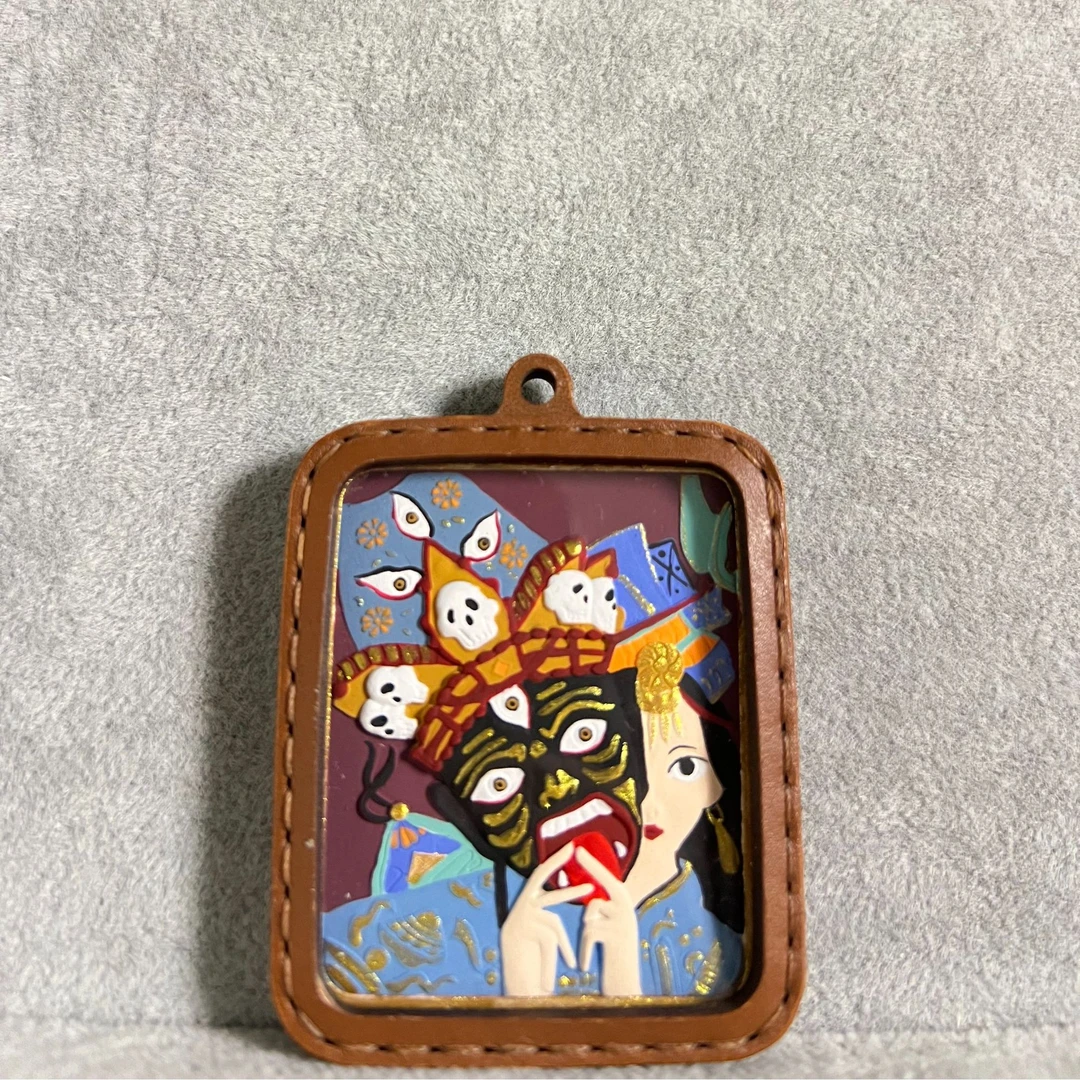 藏式牛皮手工缝制矿料立体擦擦 热贡扎基拉姆唐卡