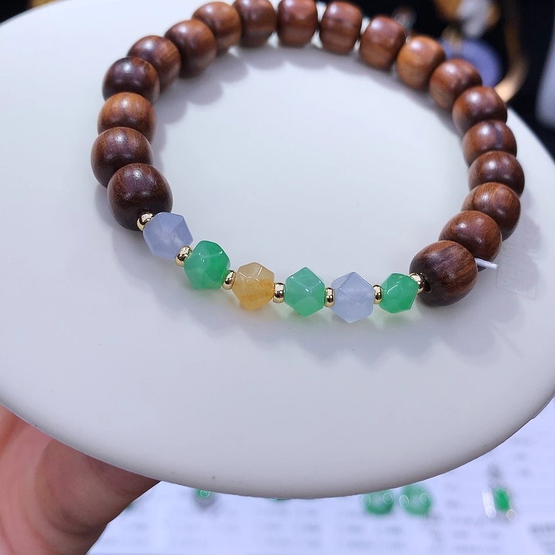 翡翠未镶嵌挂件天然缅甸翡翠Ａ货手串卡5.5mm左右