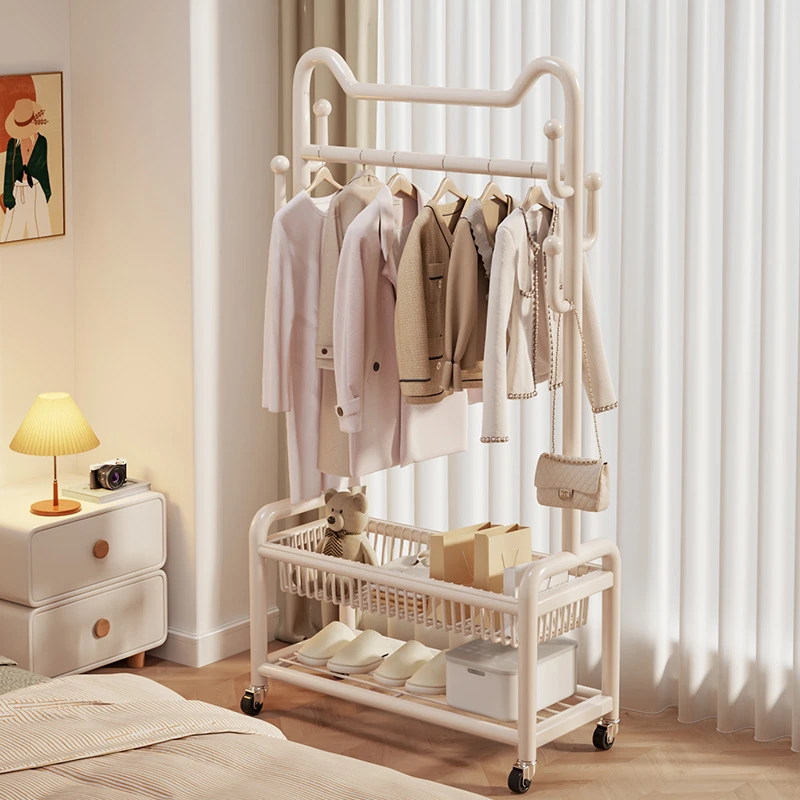 衣架落地卧室挂衣架可移动家用室内轻奢网红晾衣服架子简易衣帽架