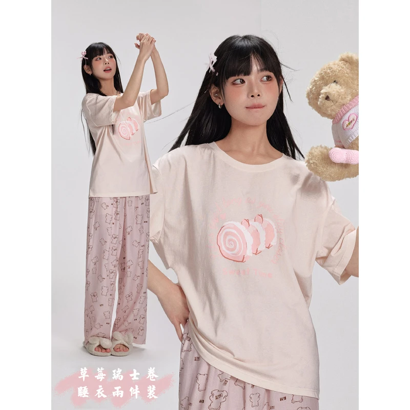 （瑞士熊）夏季透气棉薄款 宽松休闲家居服睡衣62505JJ0013
