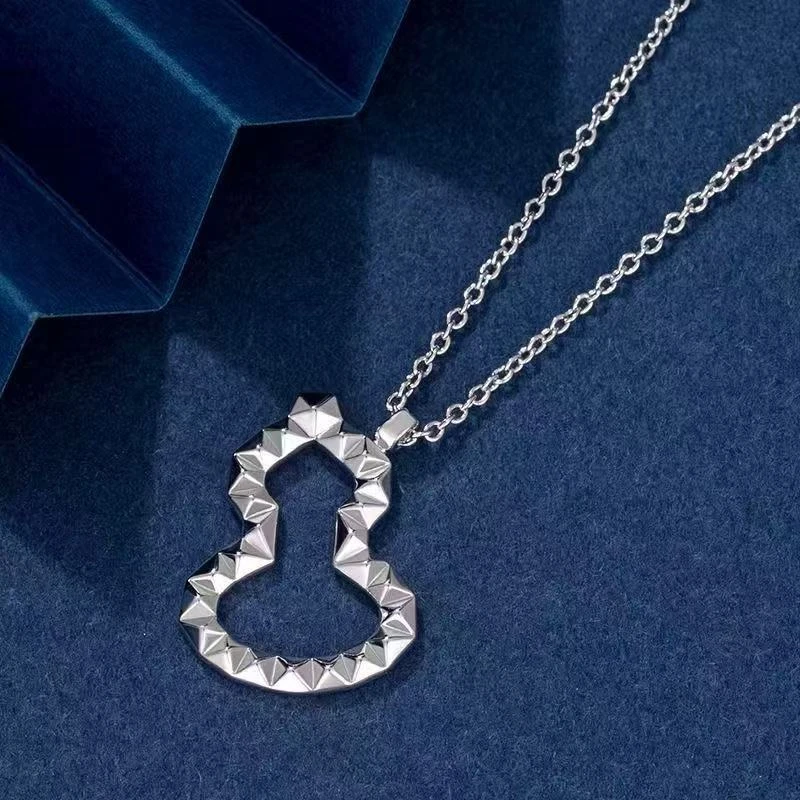 钛钢项链 钛钢 QL高定版通体9两5 纹理镂空中号葫芦项链