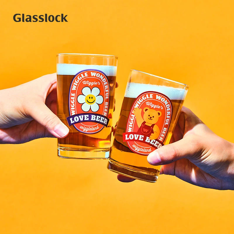 wigglewiggle&Glasslock啤酒杯高颜值玻璃杯子家用聚餐2件套