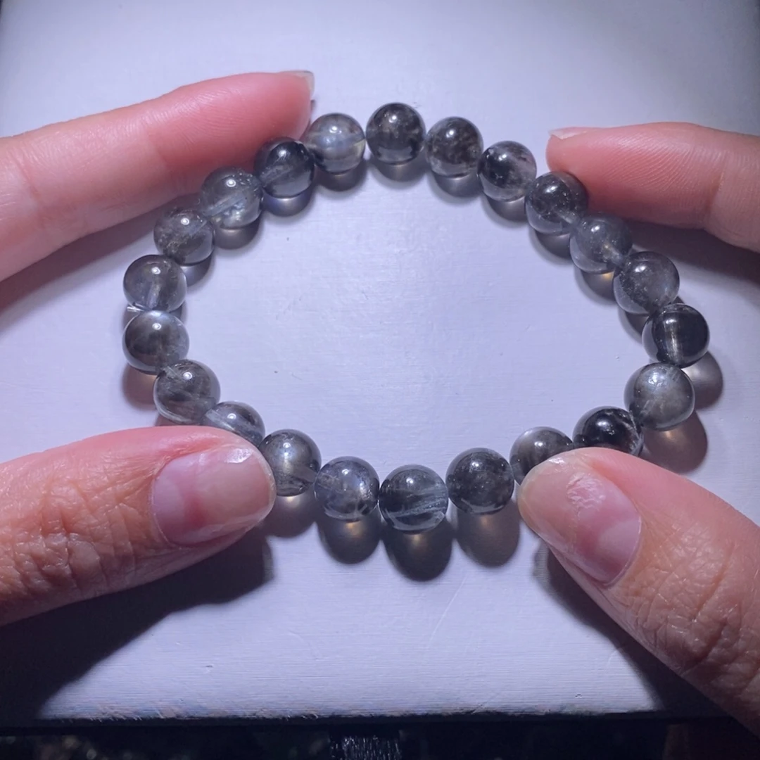 手链未镶嵌水晶黑爆闪海蓝宝