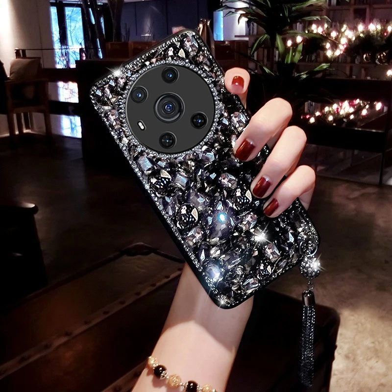 适用荣耀magic3手机壳新款magic3pro满钻全包防摔水钻女款高级感