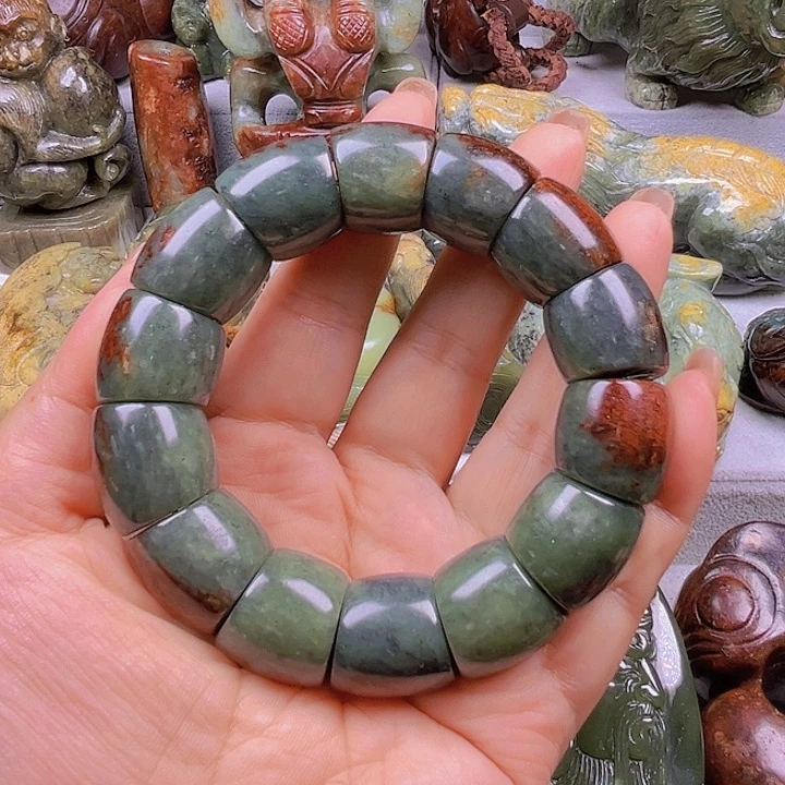手串未镶嵌岫岩河磨玉（透闪石质玉）用****7