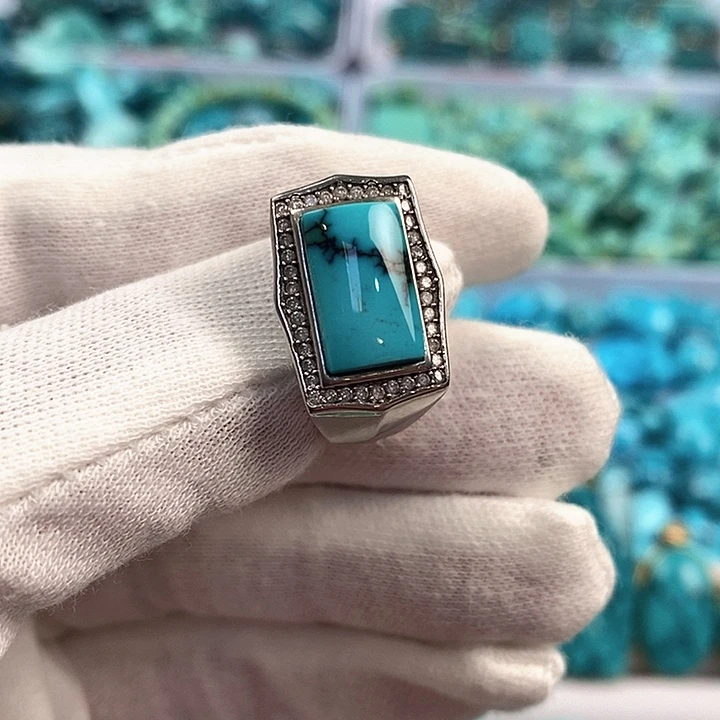 绿松石银S925镶嵌珠宝奇石