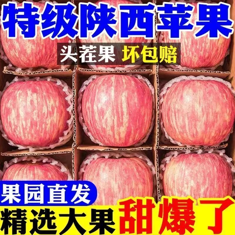【京东快递】正宗陕西红富士苹果新鲜现摘脆甜多汁当季水果