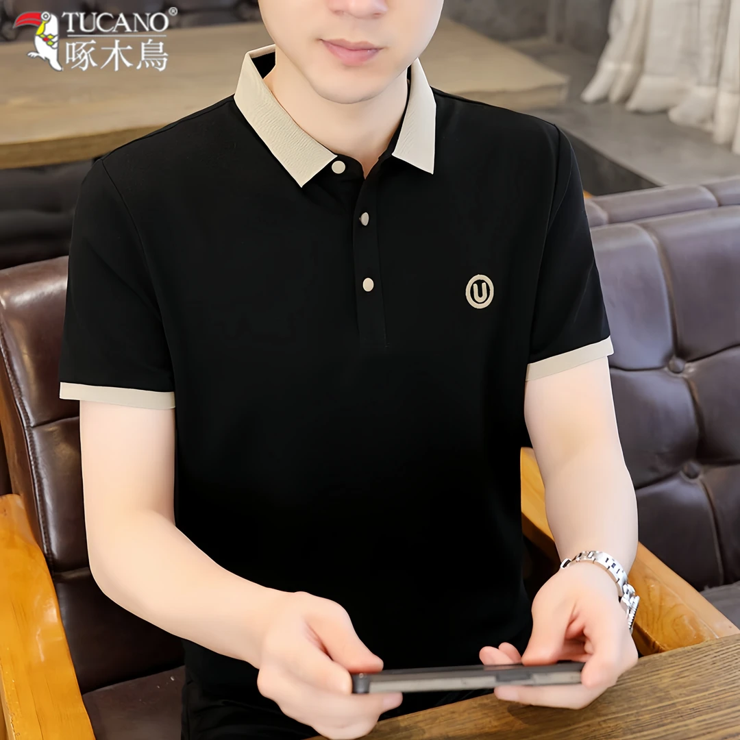 TUCANO/啄木鳥男士商务休闲百搭polo衫夏季刺绣短袖T恤翻领上衣潮