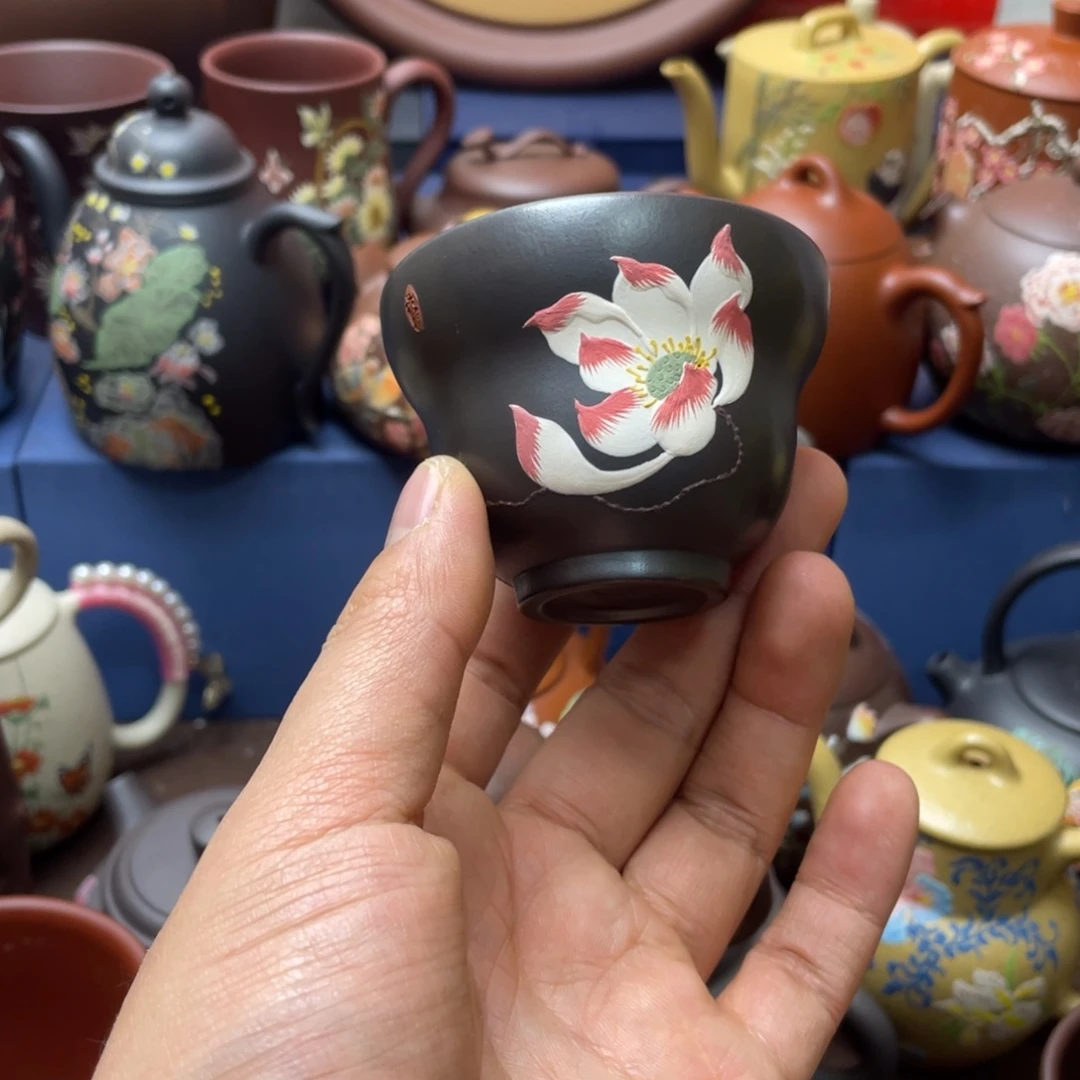 红泥茶杯紫砂主人杯60cc