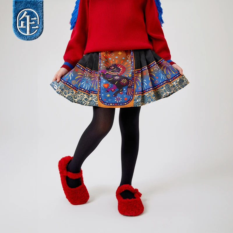 【盛世跃马短裙】年衣小酒窝同款女童半身裙风马面裙中式古装汉服裙