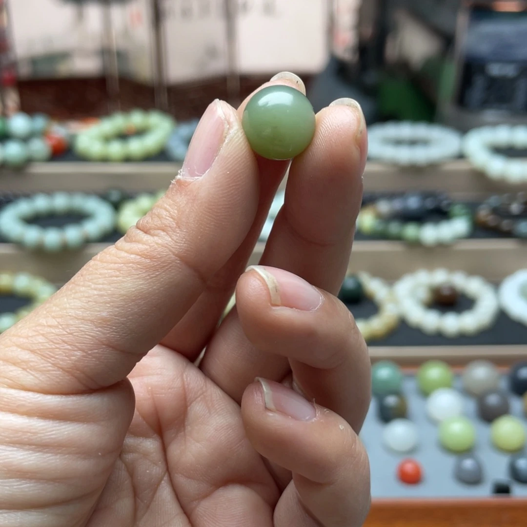 和田玉单珠12未镶嵌