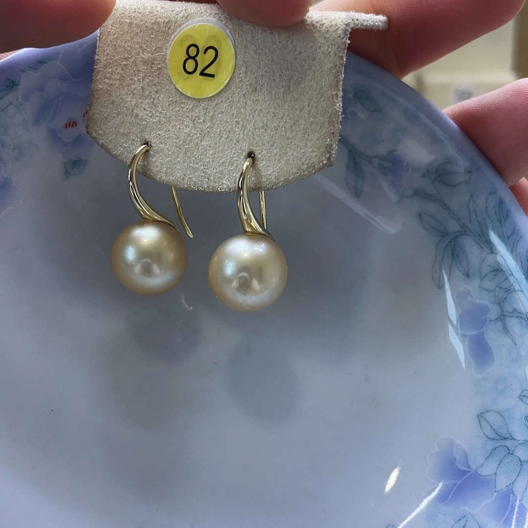 银S925镶嵌耳饰海水珍珠