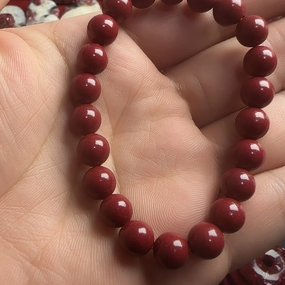 天然辰砂紫金砂8mm