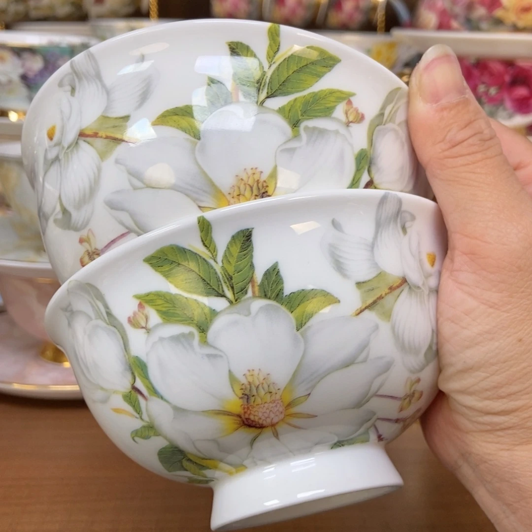 摆件两只装高骨瓷碗快递装