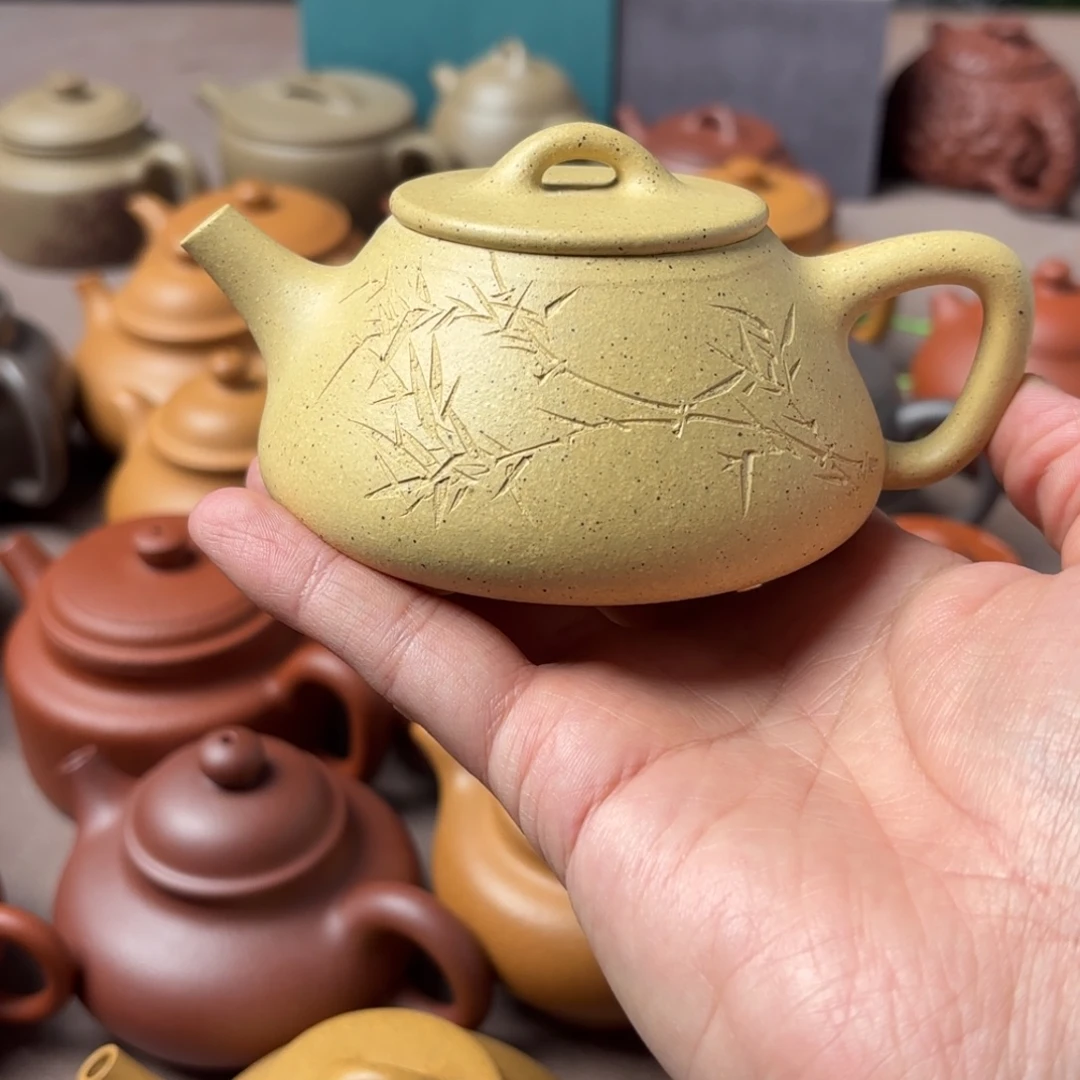 A***A茶壶紫砂绿泥全手工瑕疵