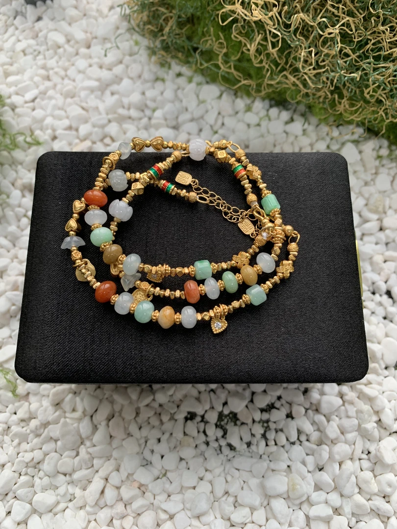 CYX00030天然缅甸a货翡翠多样性发其一翡翠手串