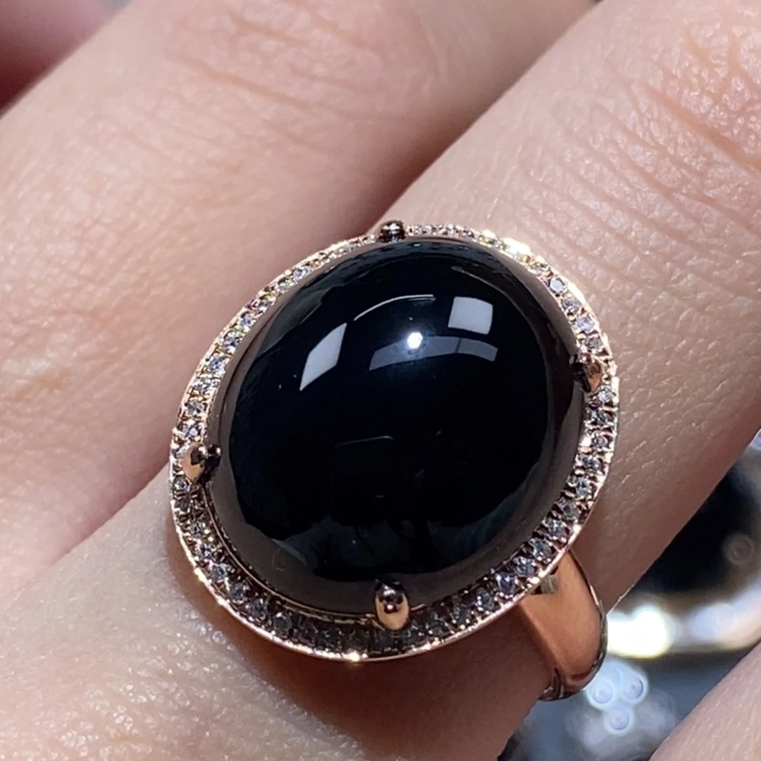 翡翠18K金镶嵌戒指