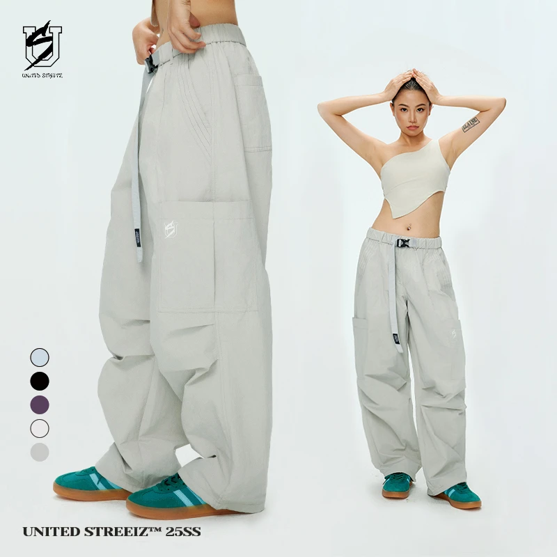 US联邦街牌速干多袋夏轻薄运动宽松街舞百搭垂感hiphop秋冬服装