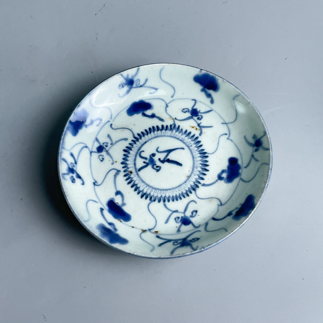 清雍正 青花折枝花卉纹盘8-M25FA002139-02