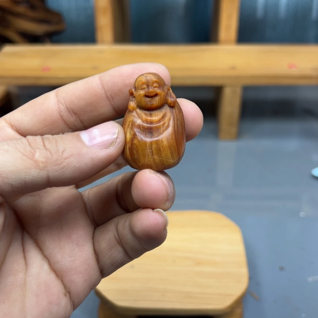 微***笑木崖柏木摆件手把件