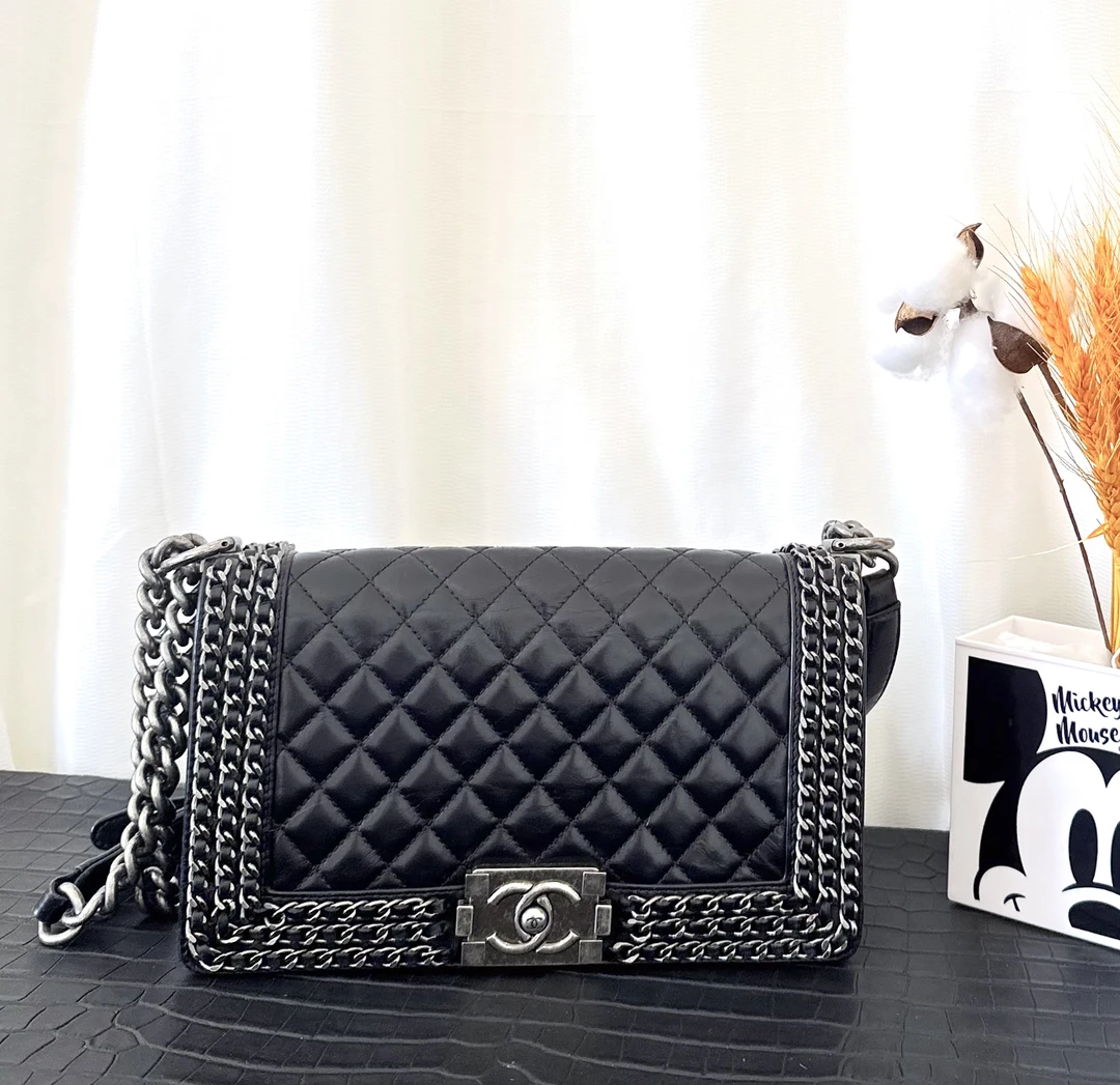 99新 Chanel/香奈儿 leboy宫庭链条包 23开 尺寸25×15 cc