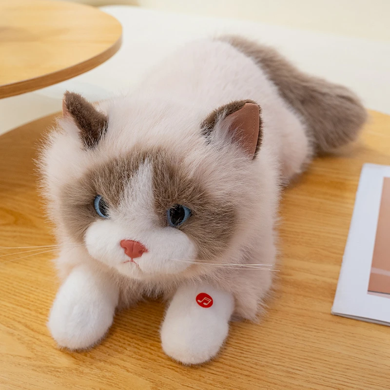 可爱会叫的仿真猫咪布偶猫公仔毛绒玩具女生陪睡生日礼物孩子手伴