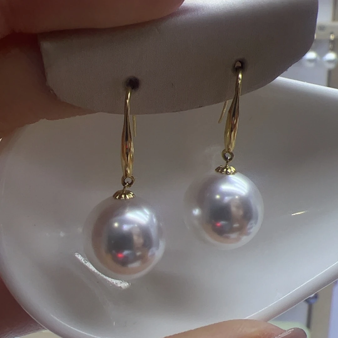 淡水珍珠耳饰18K金镶嵌